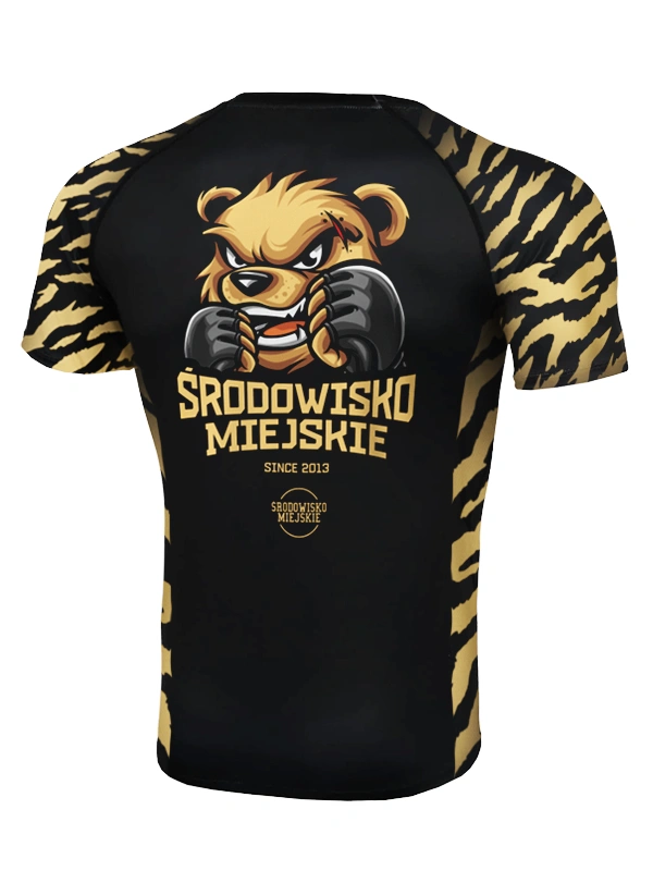 Koszulka sportowa męska Rashguard Środowisko Miejskie Wild Bear czarna