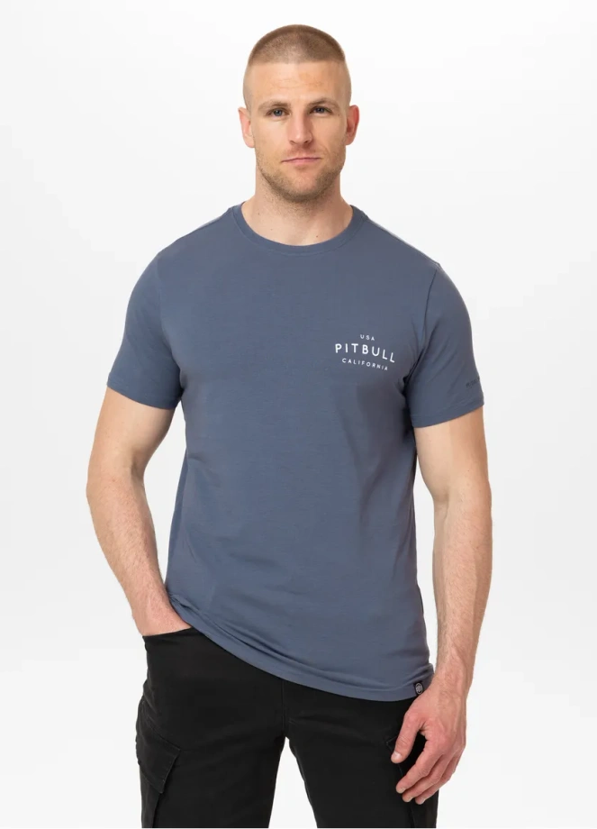 Koszulka męska T-Shirt Pit Bull Pitbull USA CAL Slim Fit ciemno niebieska