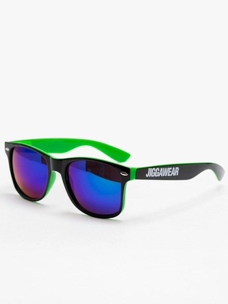 Okulary przeciwsłoneczne Jigga Wear Name Contrast Wayfarer czarno/zielono/fioletowe