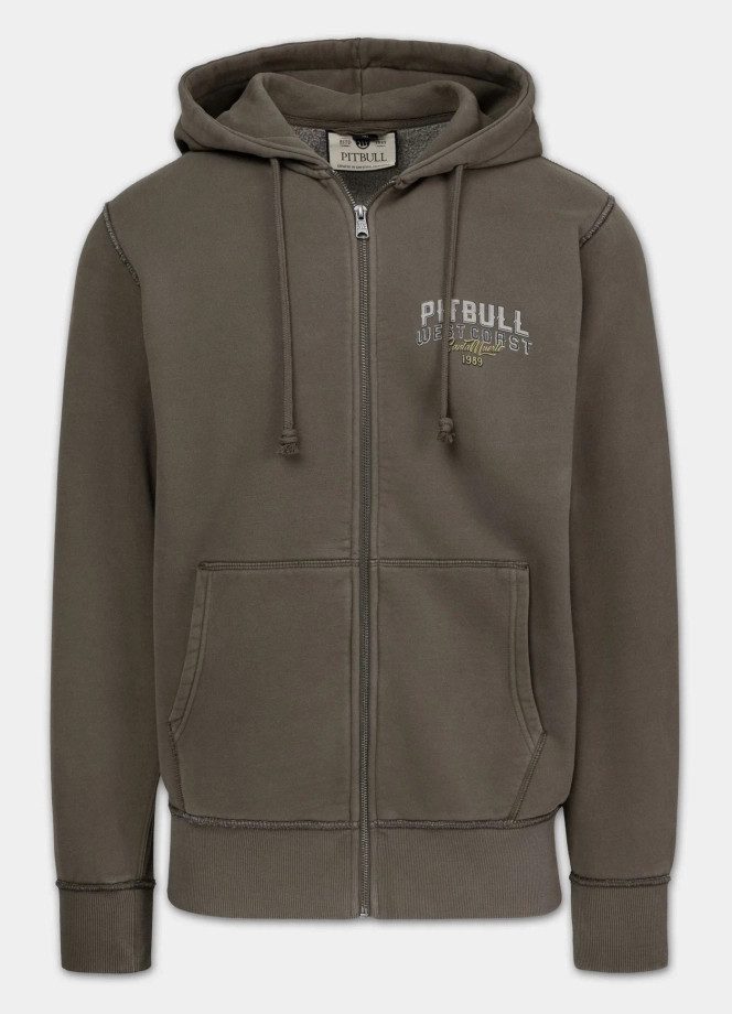 Bluza męska rozpinana z kapturem Pitbull Santa Muerte zielona