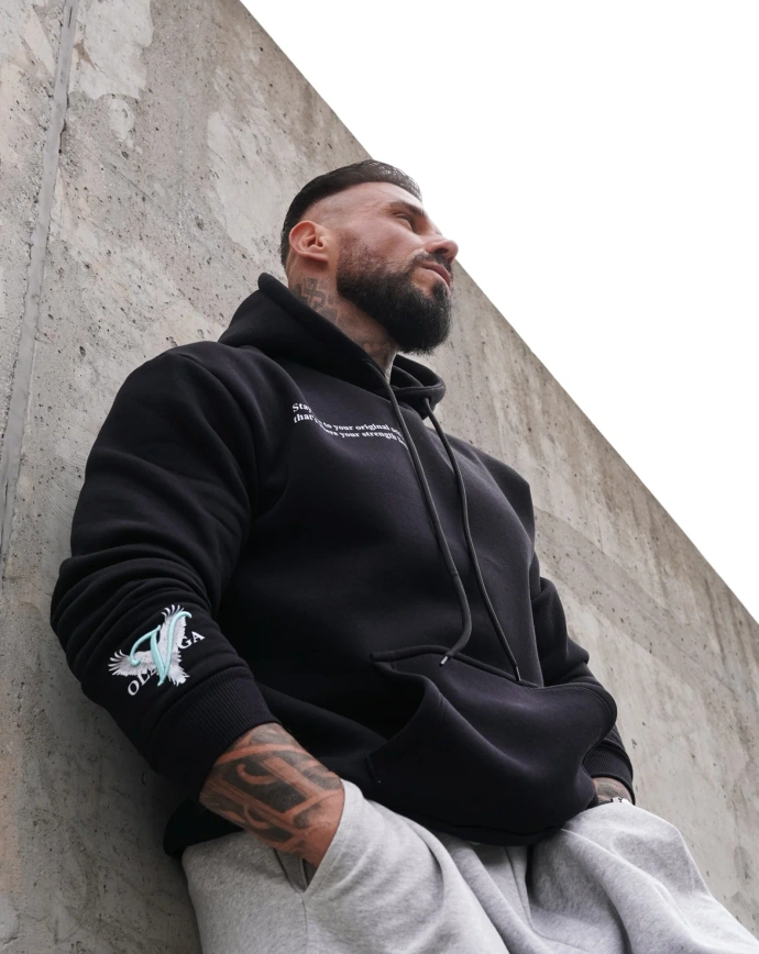 Bluza męska z kapturem Olavoga EAGLE czarna