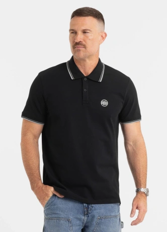 Koszulka męska Polo Pitbull Pique Stripes Regular czarna
