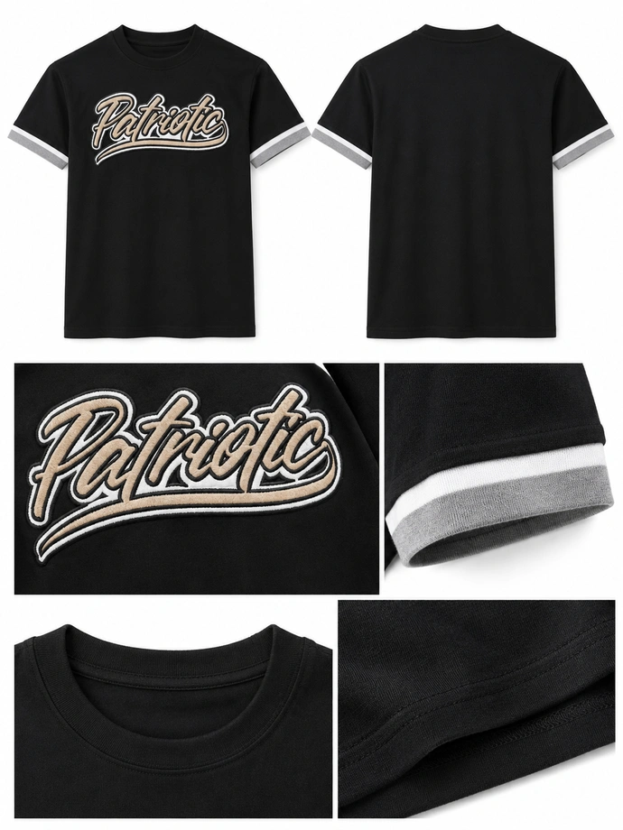 Koszulka męska T-shirt Patriotic Collage czarna