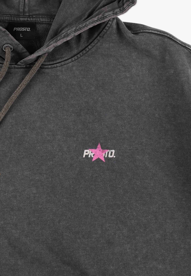 Bluza męska z kapturem oversize Prosto Washed99 grafitowa