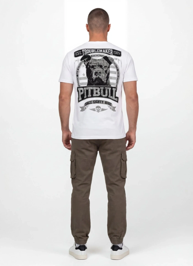 Koszulka męska T-Shirt Pitbull Troublemaker biała