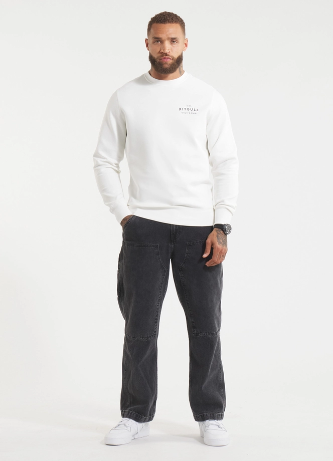 Bluza męska bez kaptura Pitbull Pit Bull Sampson biała