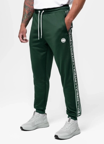 Spodnie dresowe męskie Pit Bull Oldschool Tape Logo butelkowa zieleń