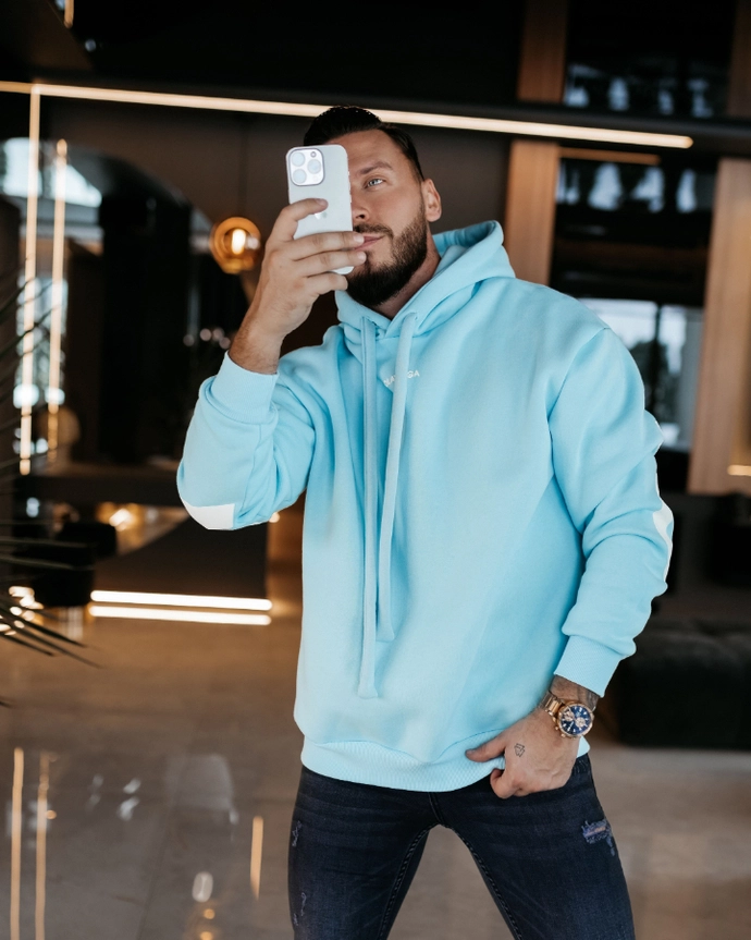 Bluza męska z kapturem Olavoga Vinta niebieska