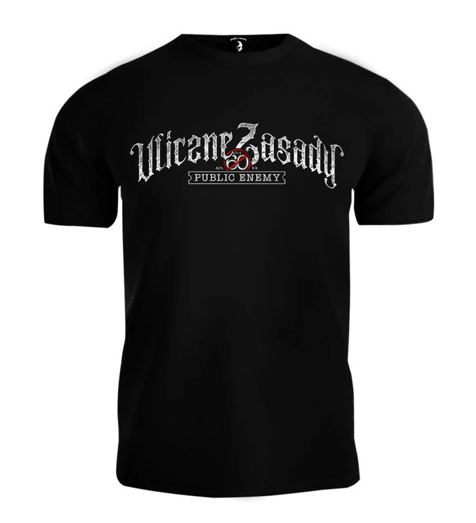 Koszulka męska T-shirt Public Enemy Uliczne Zasady Anty 60tki czarna