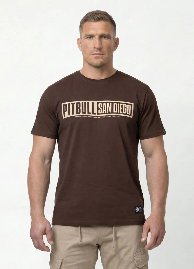 Koszulka męska T-Shirt Pitbull Eighty Nine Dog ciemno brązowa