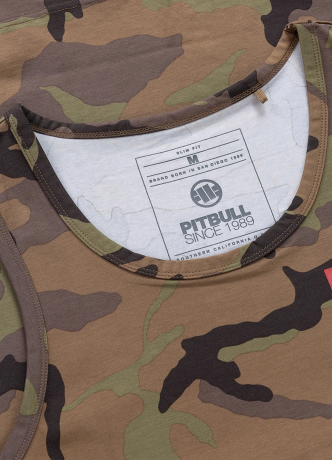 Koszulka męska tank top Pitbull Small Hilltop woodland camo