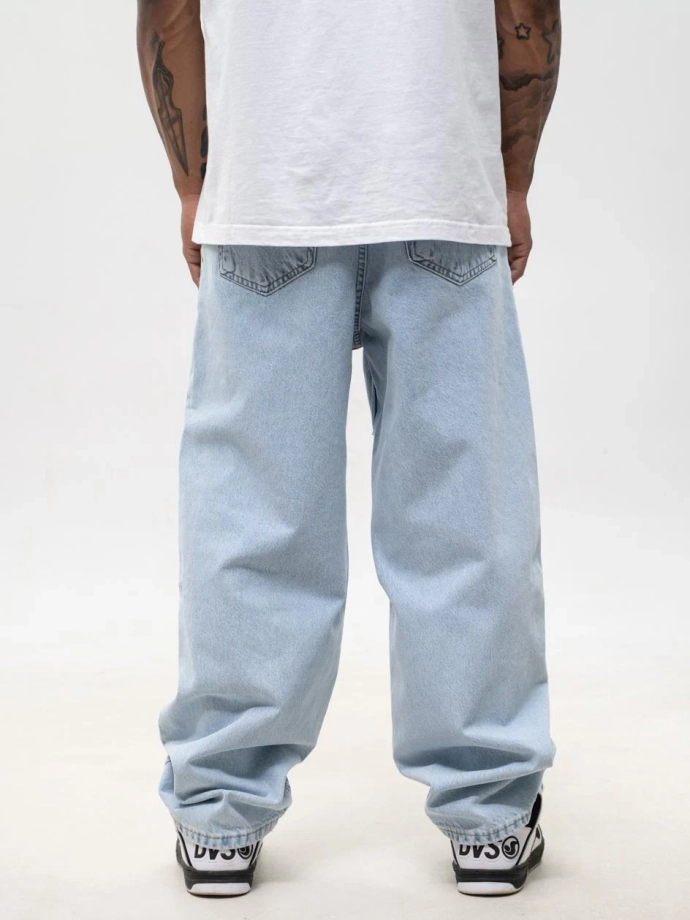 Spodnie męskie Jeans Super Baggy Jigga Wear New Outline Bleached niebieskie