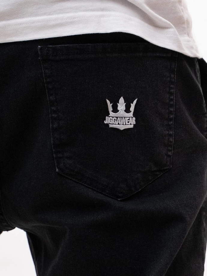 Spodenki szorty męskie jeans Baggy Jigga Wear Crown czarne