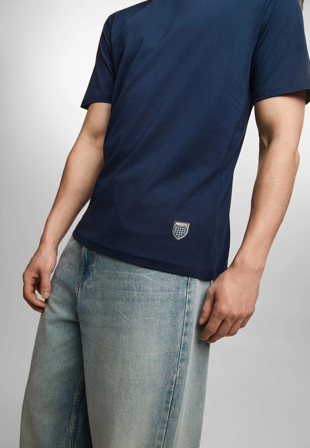Koszulka męska t-shirt Prosto Big Shield granatowa