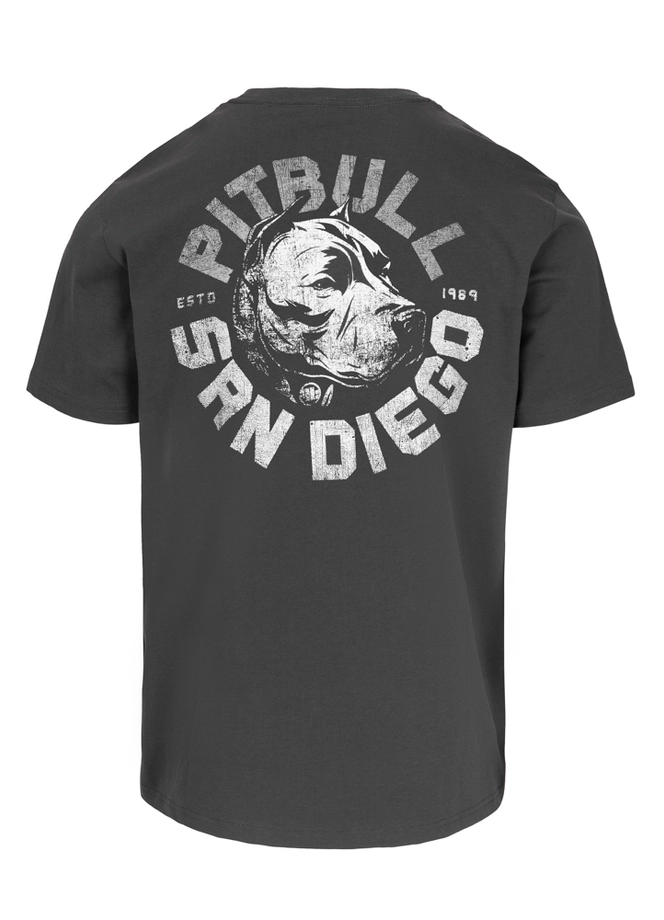 Koszulka męska T-Shirt Pit Bull Pitbull Dog SD grafitowa