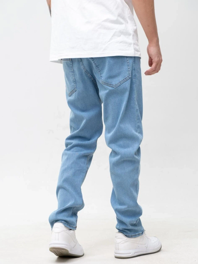 Spodnie męskie Jeans Jigga Wear Mini Haft Logo jasne niebieskie