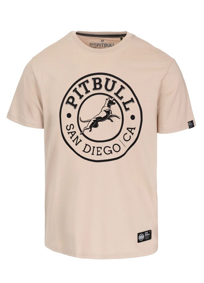 Koszulka męska T-Shirt Pit Bull Pitbull San Diego CA ultra kremowa
