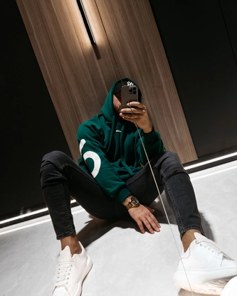 Bluza męska z kapturem Olavoga Vinta zielona