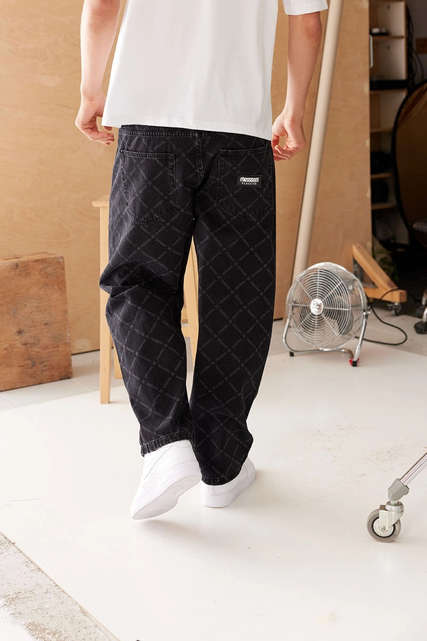 Spodnie męskie Jeans Extra Baggy Mass Denim Monogram czarne