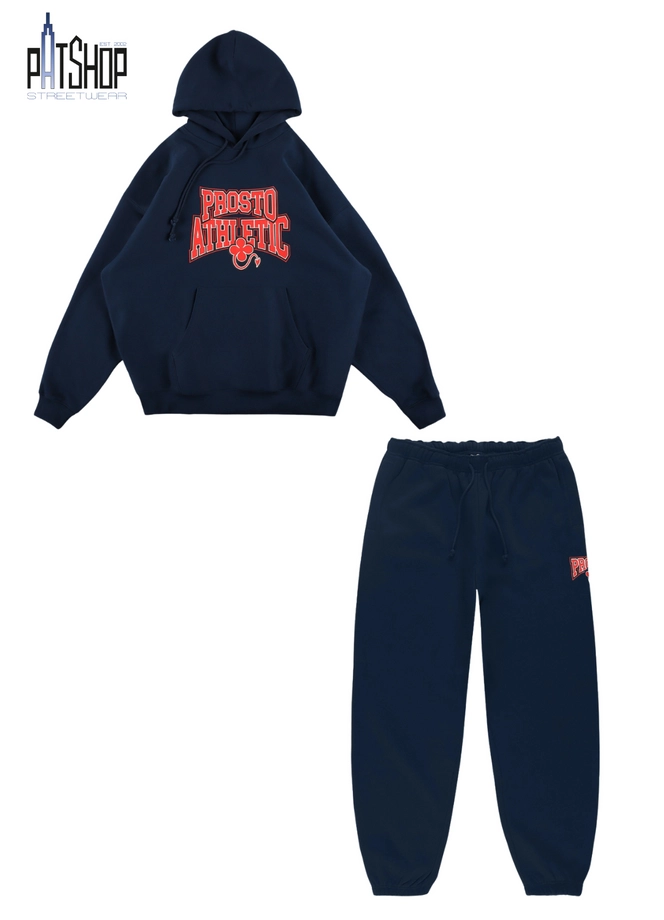 Komplet męski dresowy oversize Prosto Chicago granatowy