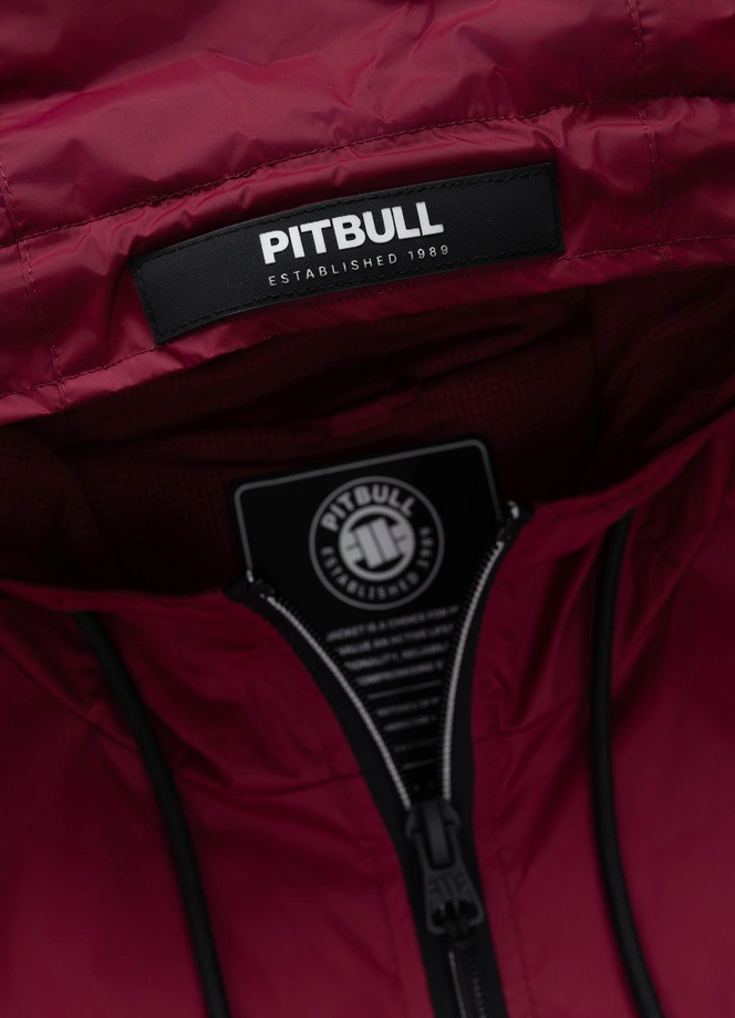 Kurtka męska wiosenna przejściowa Pit Bull Athletic Logo wiatrówka bordowa