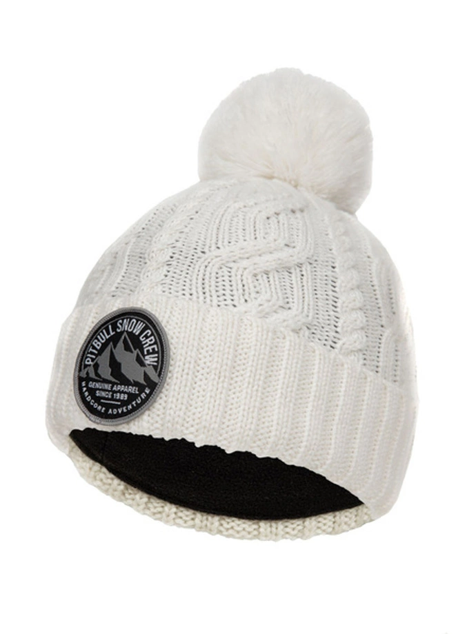 Czapka zimowa z pomponem Pit Bull Beanie Bubble Snow Crew 24 biała