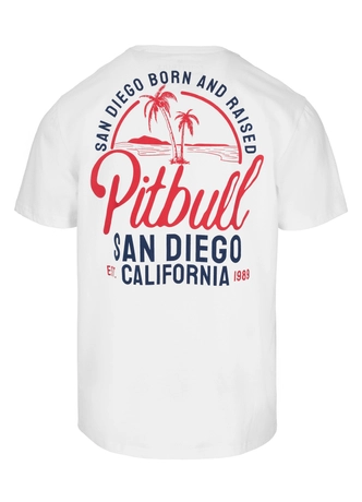 Koszulka męska T-Shirt Pit Bull Pitbull San Diego Born biała