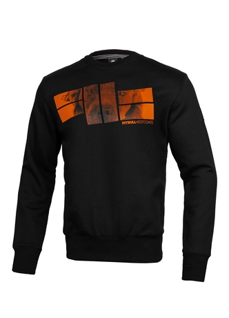 Bluza bez kaptura Pitbull Pit Bull Orange Logo crewneck black