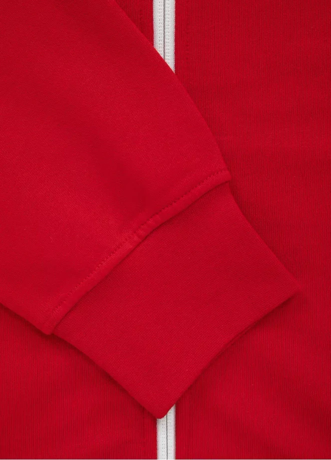 Bluza męska z kapturem Pitbull Pit Bull Small Logo Zip Terry czerwona