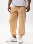 Spodnie męskie sztruksowe Jogger Jigga Wear Cord beżowe