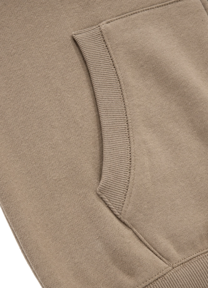 Bluza męska z kapturem Pitbull Pit Bull Small Logo 24 ZIP hooded beżowa