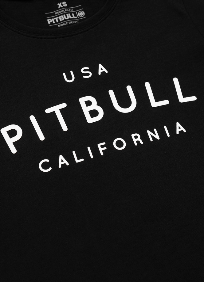 Koszulka t-shirt damska Pit Bull Pitbull USA CAL czarna