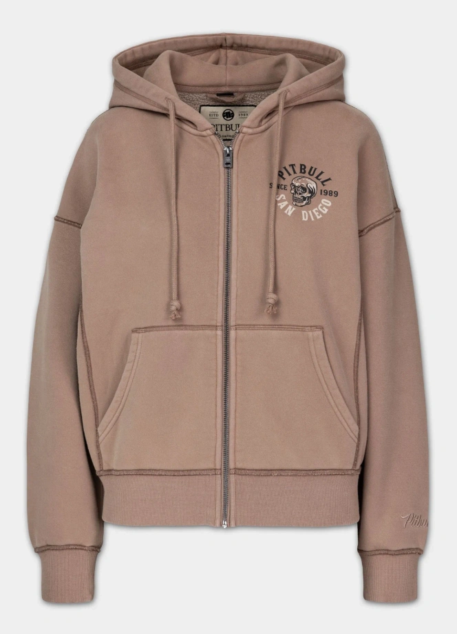Komplet dresowy damski Pitbull Washed Skull Surf brązowy