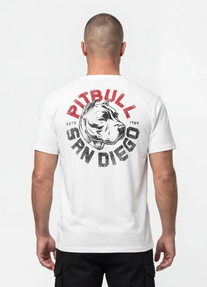 Koszulka męska T-Shirt Pit Bull Pitbull Dog SD biała