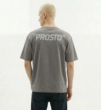 Koszulka męska t-shirt oversize Prosto Big Log Infinity ciemno szara