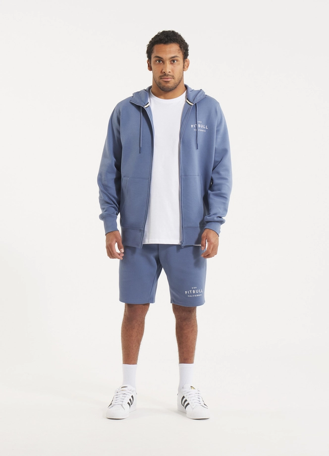 Bluza męska z kapturem Pitbull Pit Bull Sampson ZIP niebieska