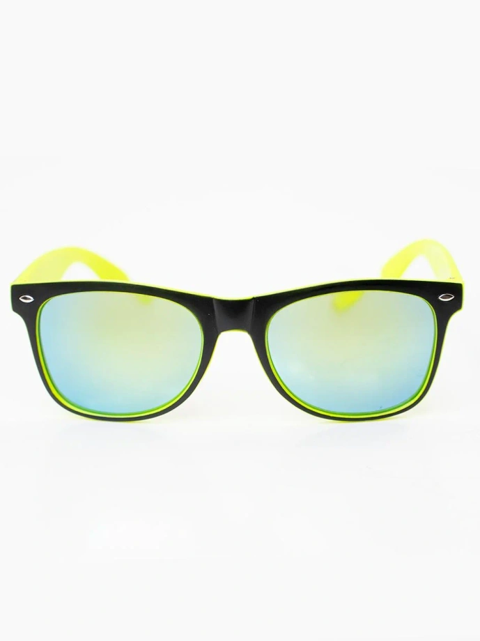 Okulary przeciwsłoneczne Jigga Wear Name Contrast Wayfarer czarno/zielone