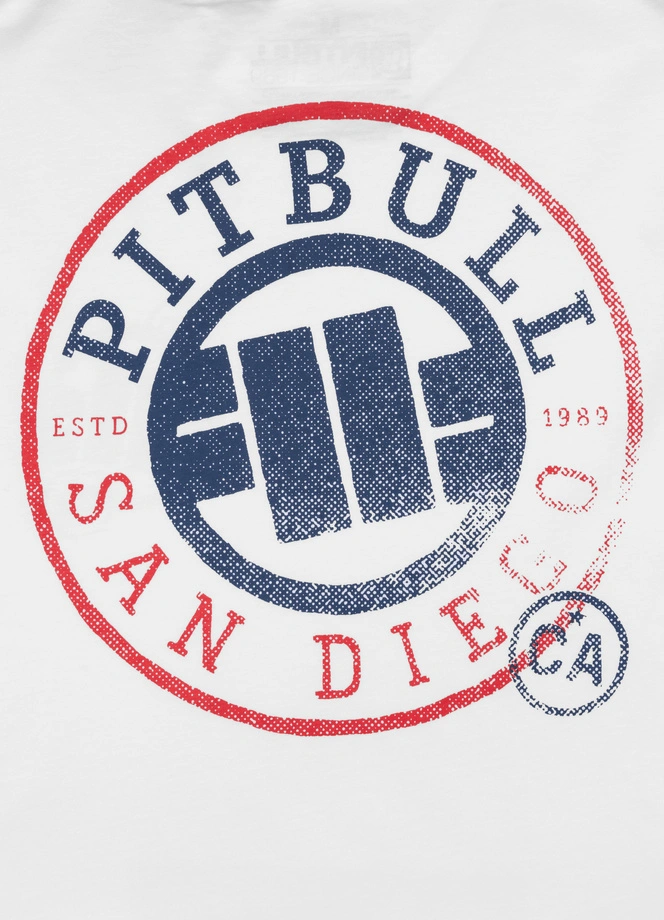 Koszulka męska T-Shirt Pit Bull Pitbull SD Stamp biała
