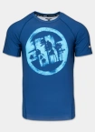 Koszulka męska rashguard Pitbull Logo Palms niebieska