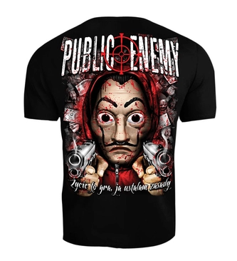 Koszulka męska T-shirt Public Enemy Życie to Gra czarna