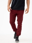 Spodnie męskie Materiałowe Jogger Jigga Wear Crown Stitch burgundowe/białe