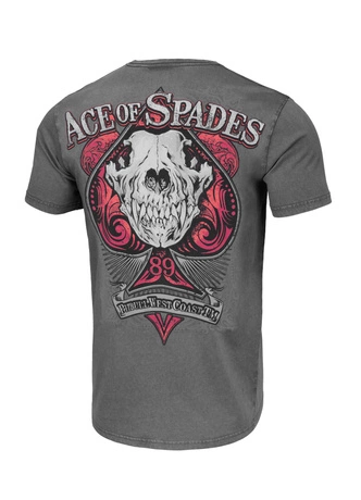 Koszulka męska T-Shirt Pit Bull Pitbull Denim Washed Ace Of Spades II szara