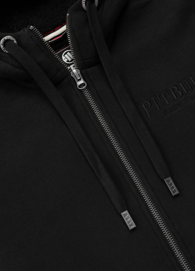 Bluza męska rozpinana z kapturem Pit Bull Ruffin Detroit czarno/czarna