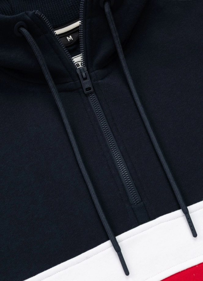 Bluza męska z kapturem Pit Bull Gibson granatowo/czerwona