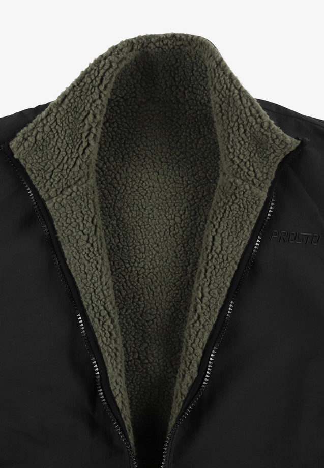 Kurtka męska dwustronna Prosto Sherpa Reverse zielona/czarna