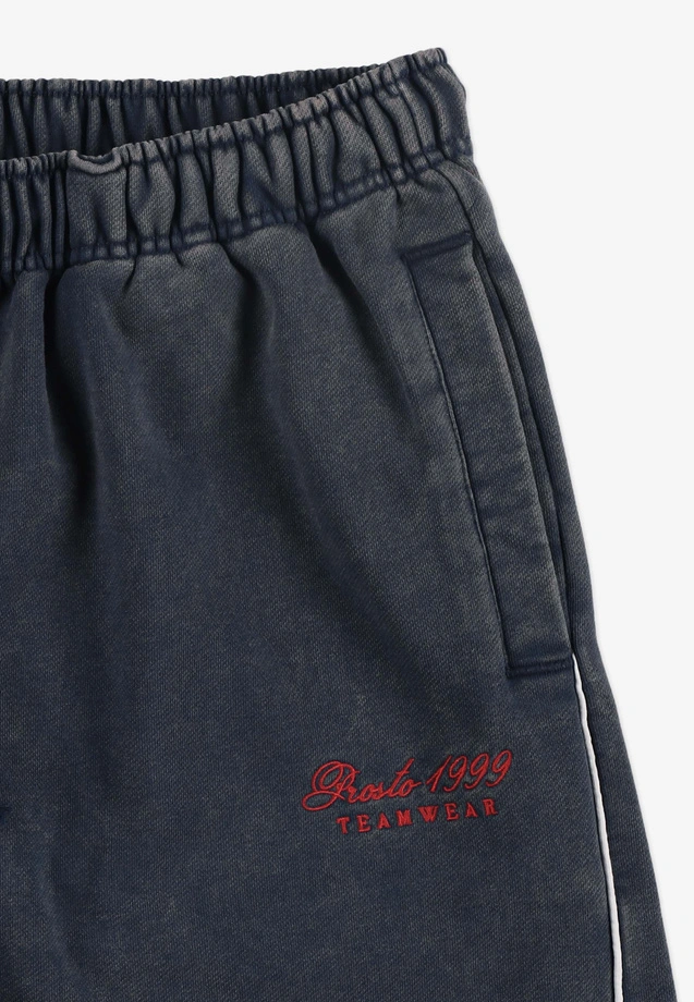 Spodnie dresowe męskie oversize Prosto Team Washed granatowe