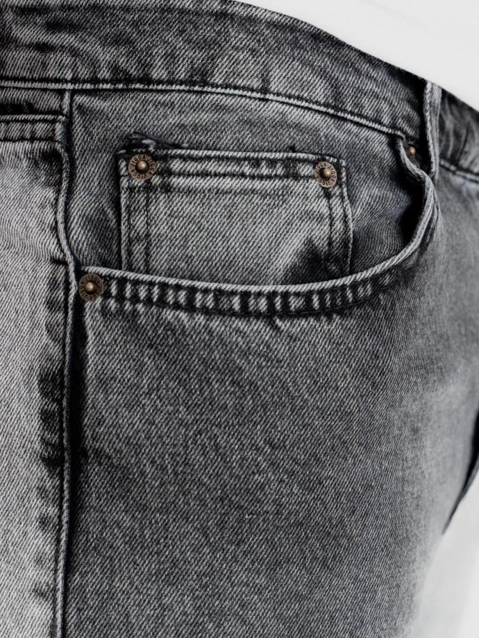 Spodnie męskie Jeans Jigga Wear Mini Haft Logo szare