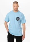 Koszulka męska T-Shirt oversize Pitbull Graffiti Loose Fit jasno niebieska