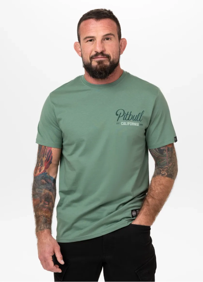 Koszulka męska T-Shirt Pit Bull Pitbull San Diego Born miętowa zielona