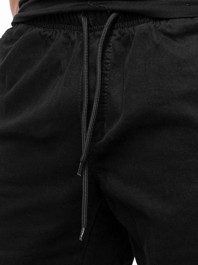 Spodnie męskie Materiałowe Jogger Jigga Wear Crown Stitch czarne/białe